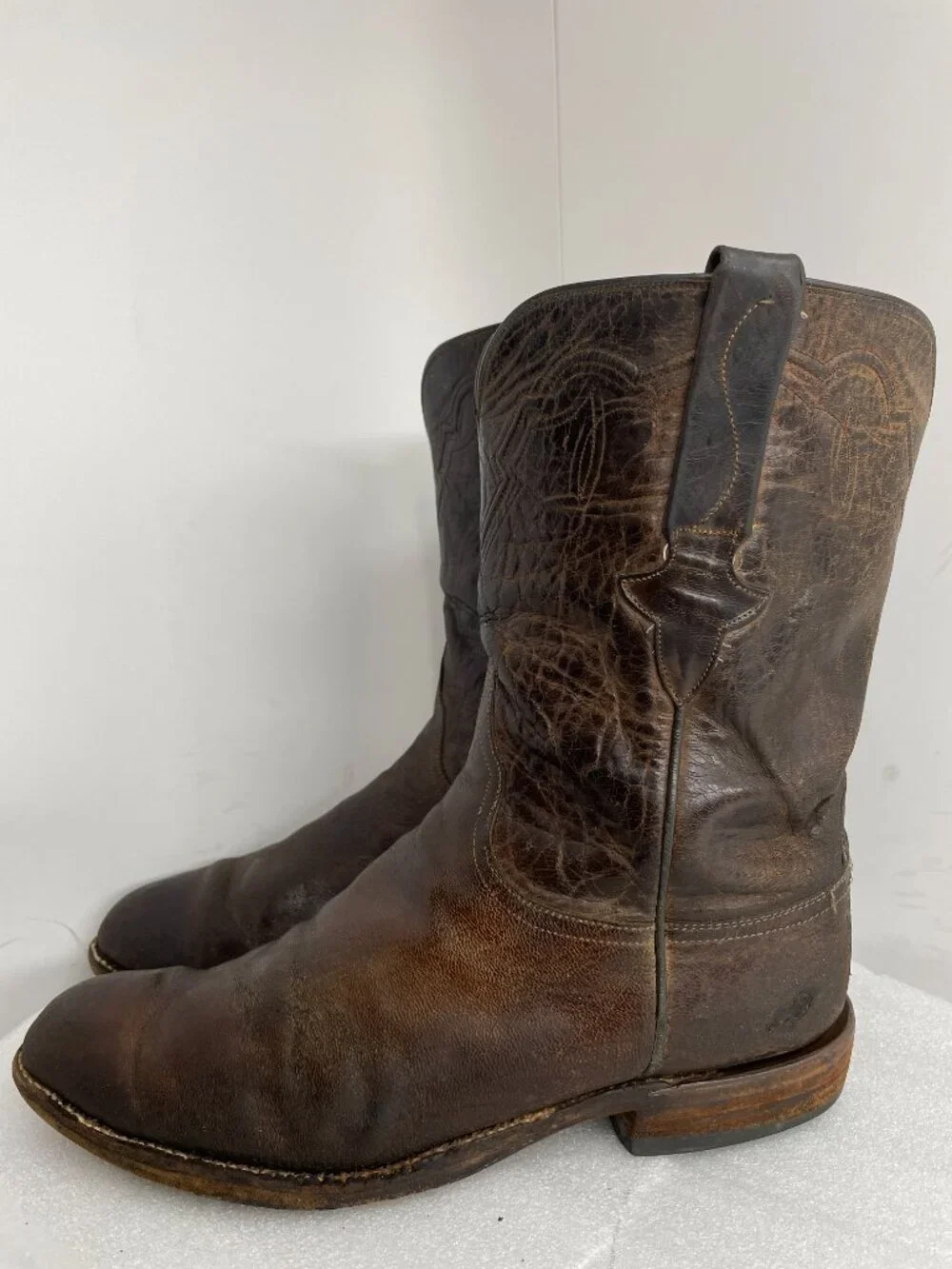 Vintage Lucchese Classics Western Cowboy Boots Brown Leather Men's  10.5 EE Wide